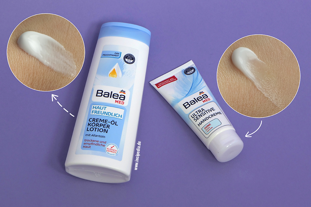 Balea Med Körperlotion und Balea Med Handcreme Swatch