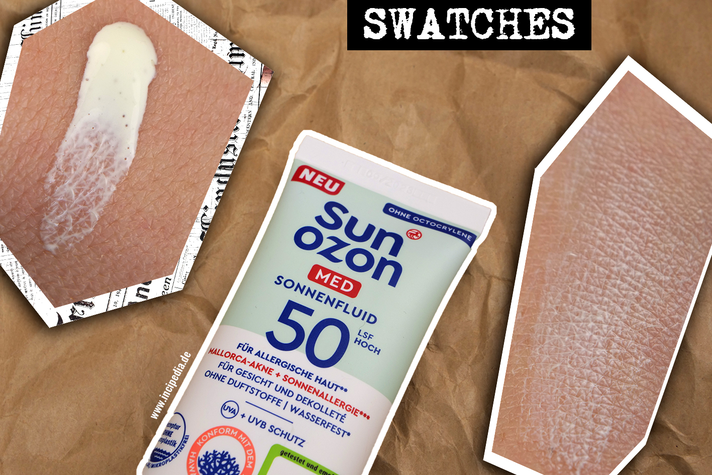 Sunozon Med Sonnenfluid SPF 50 Swatches
